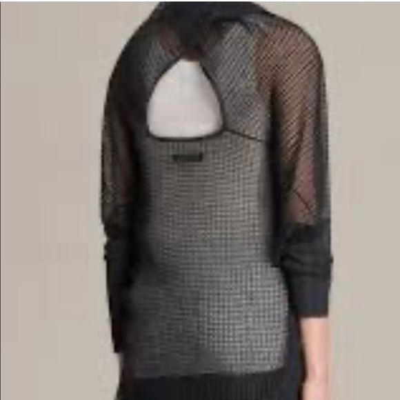 AllSaints Cotton Itat Levita Shrug in charcoal grey - Picture 2 of 5